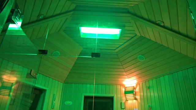 Koll-Comfort Sauna in ein vorhandenes 6eckiges Gartenhaus mit Glasfront